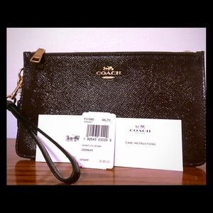 Brand New Dark Brown Coach Clutch